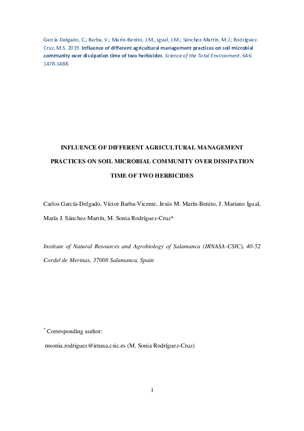 (PDF) Influence of different agricultural management practices on soil ...