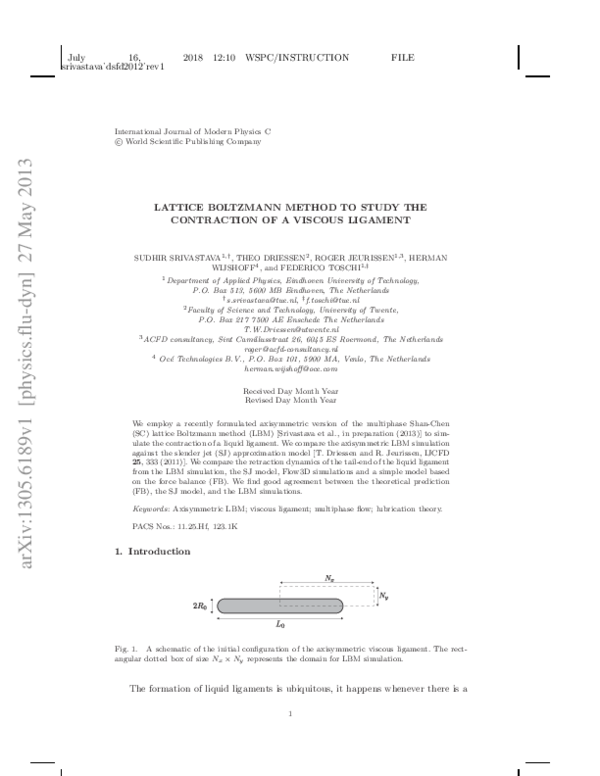 (PDF) Lattice Boltzmann Method to Study the Contraction of a Viscous ...