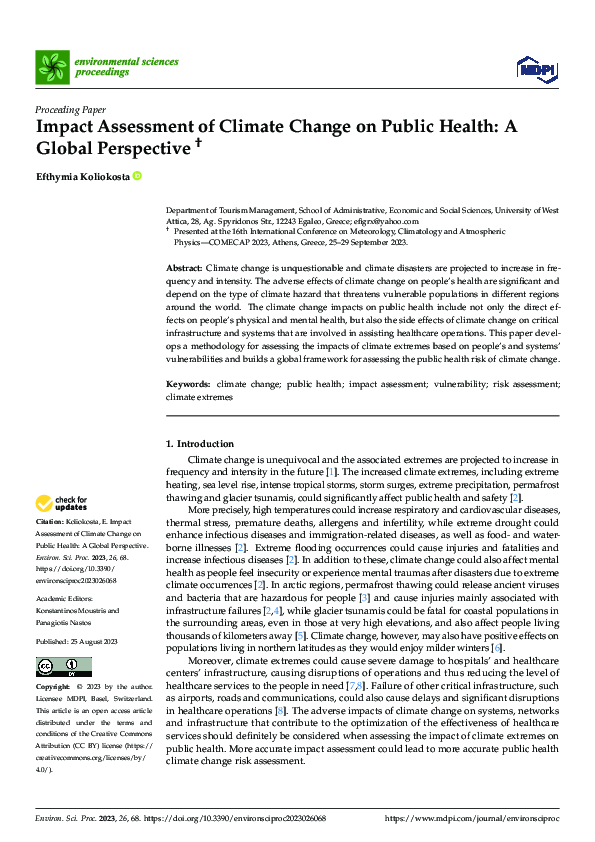 (PDF) Impact Assessment of Climate Change on Public Health: A Global ...