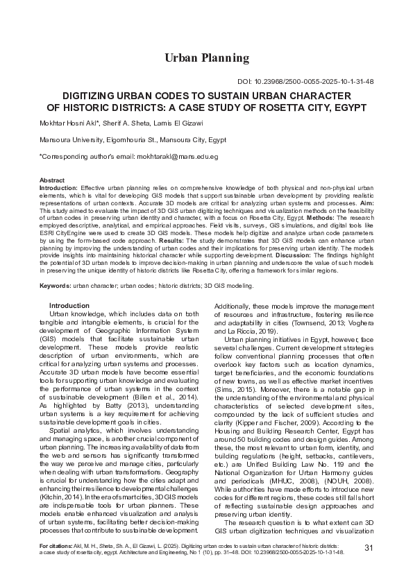 (PDF) Digitizing Urban Codes to Sustain Urban Character of Historic ...