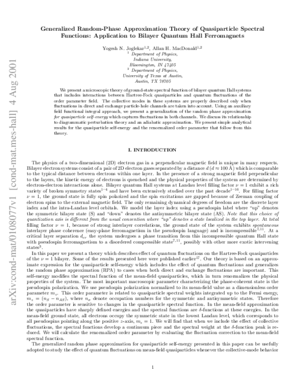 (PDF) Generalized Random-Phase Approximation Theory of Quasiparticle ...