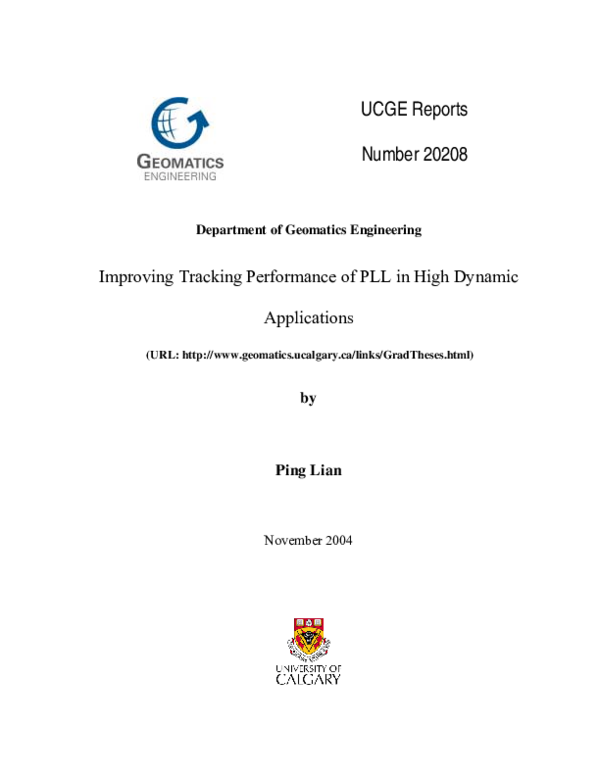 (PDF) Improving Tracking Performance of PLL in High Dynamic Applications