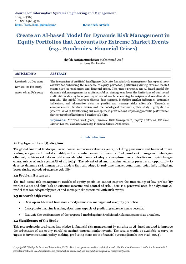 (PDF) Create an AI-based Model for Dynamic Risk Management in Equity ...