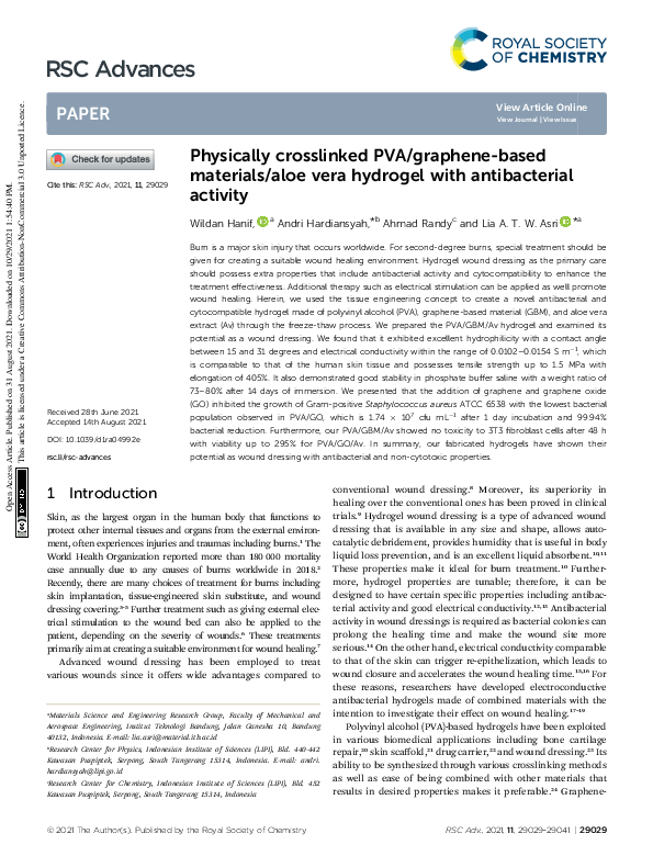 (PDF) Physically crosslinked PVA/graphene-based materials/aloe vera ...