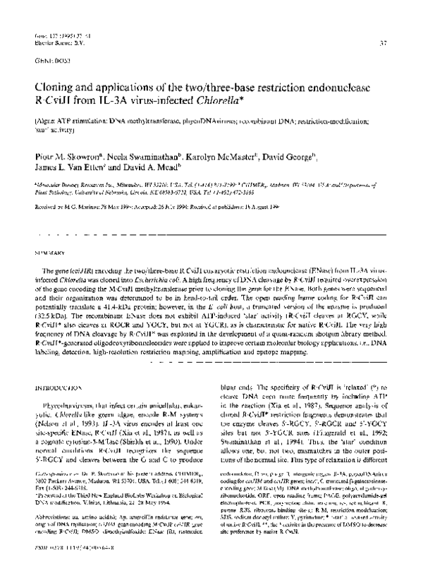 (PDF) Cloning and applications of the two/three-base restriction ...