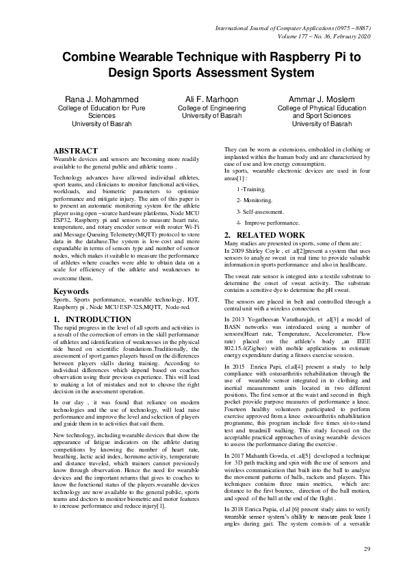 (PDF) Combine Wearable Technique with Raspberry Pi to Design Sports ...