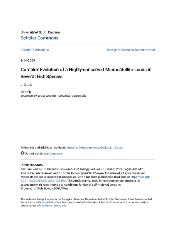 (PDF) Complex evolution of a highly conserved microsatellite locus in ...