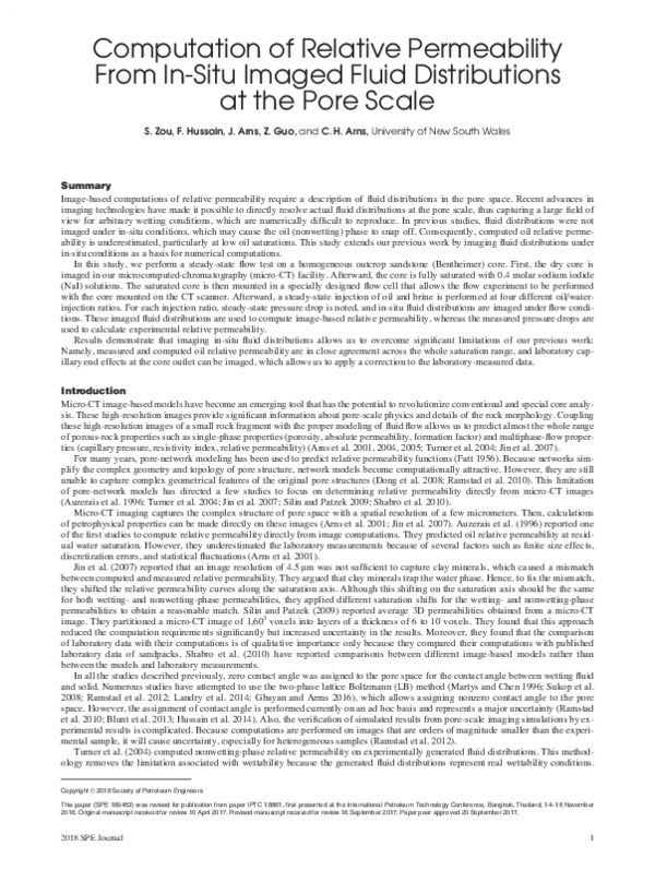 (PDF) Computation of Relative Permeability from In Situ Imaged Fluid ...