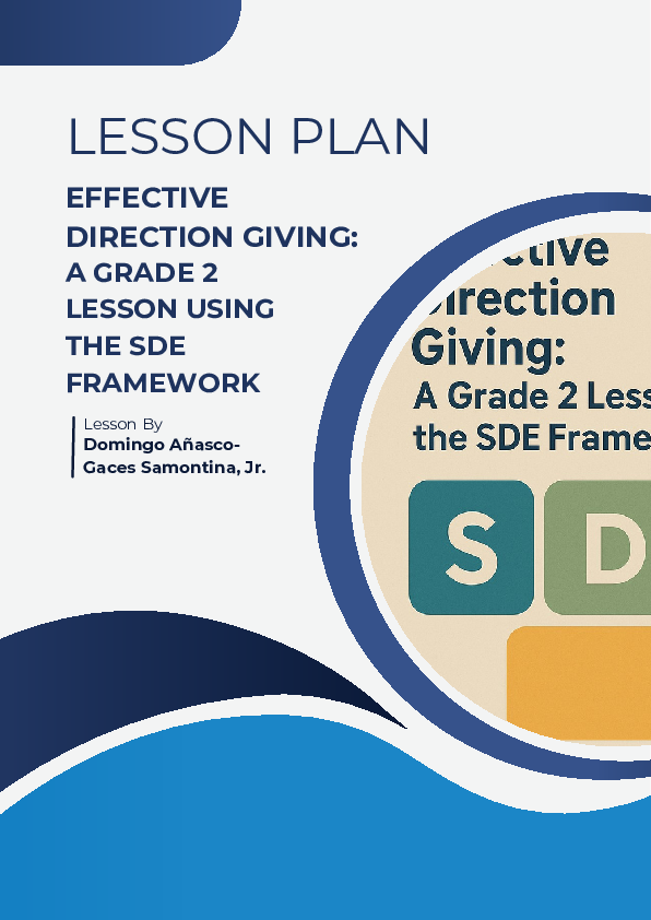 (PDF) Effective Direction Giving: A Grade 2 Lesson Using the SDE Framework
