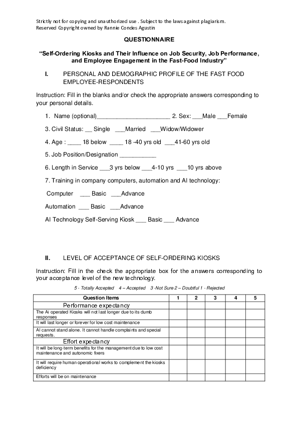 (PDF) Fastfood Workers' Perception about the impact ofAI-operated ...