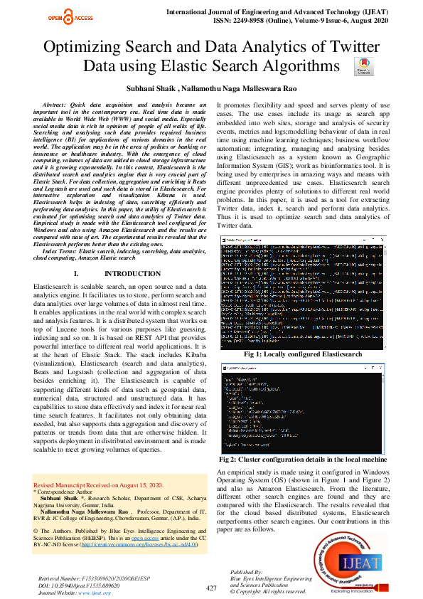 (PDF) Optimizing Search and Data Analytics of Twitter Data using ...