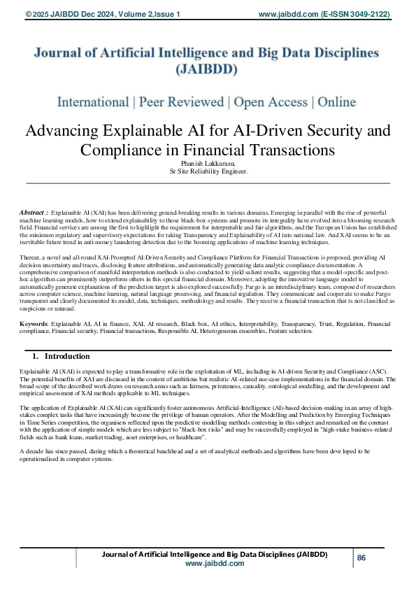 (PDF) Advancing Explainable AI for AI-Driven Security and Compliance in ...