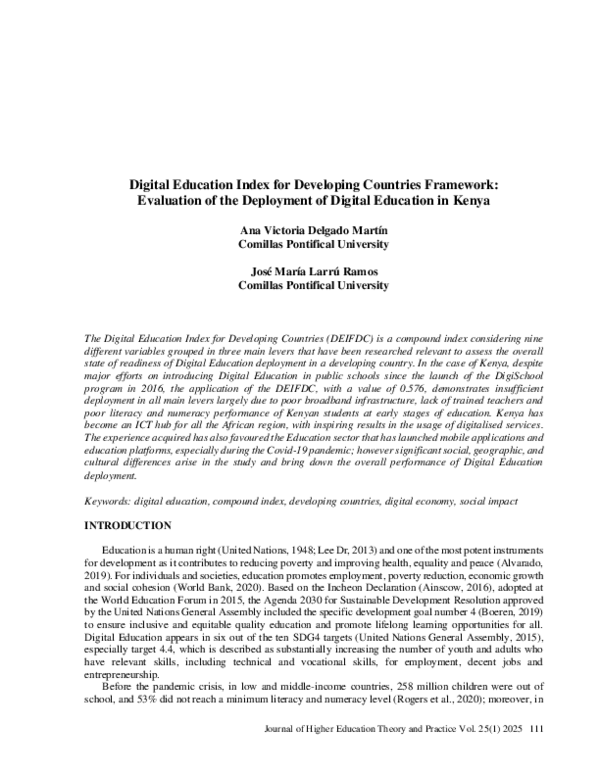 (PDF) Digital Education Index for Developing Countries Framework ...