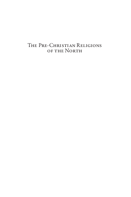 (PDF) The Pre-Christian Religions of the North: History and Structures