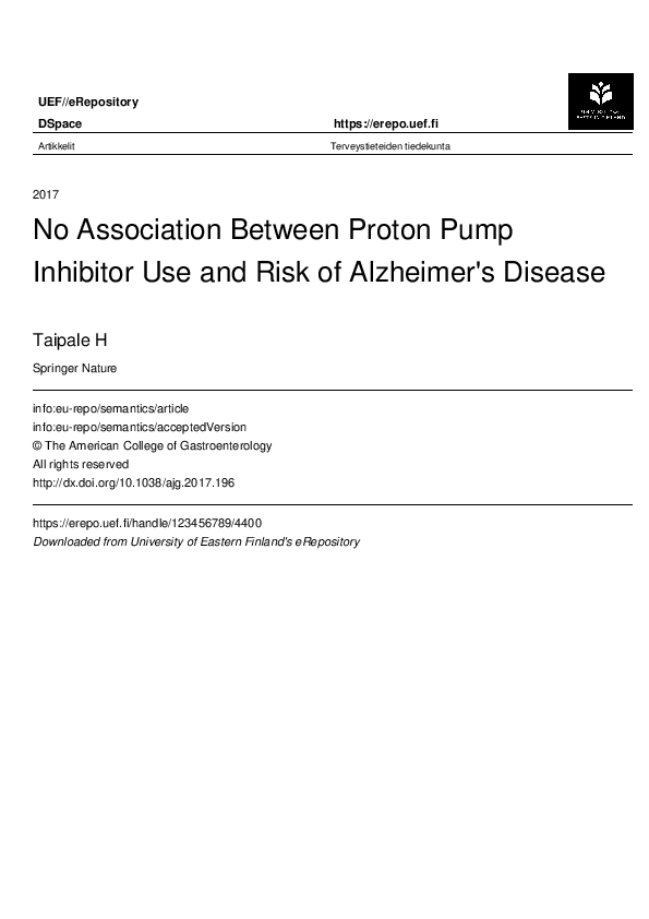 (PDF) No Association Between Proton Pump Inhibitor Use and Risk of ...