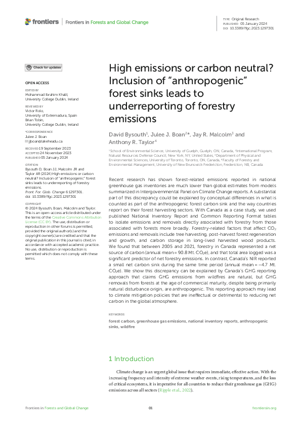 (PDF) High emissions or carbon neutral? Inclusion of “anthropogenic ...