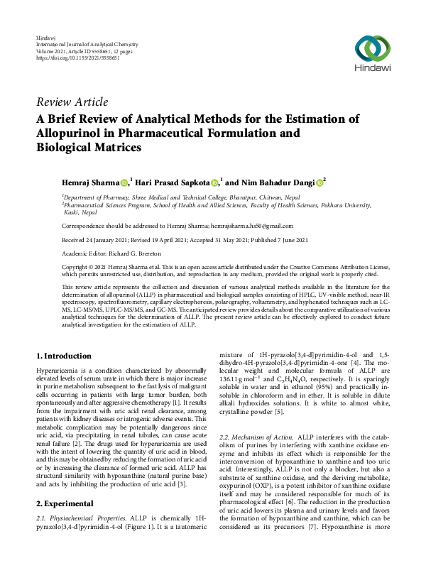 (PDF) A Brief Review of Analytical Methods for the Estimation of ...