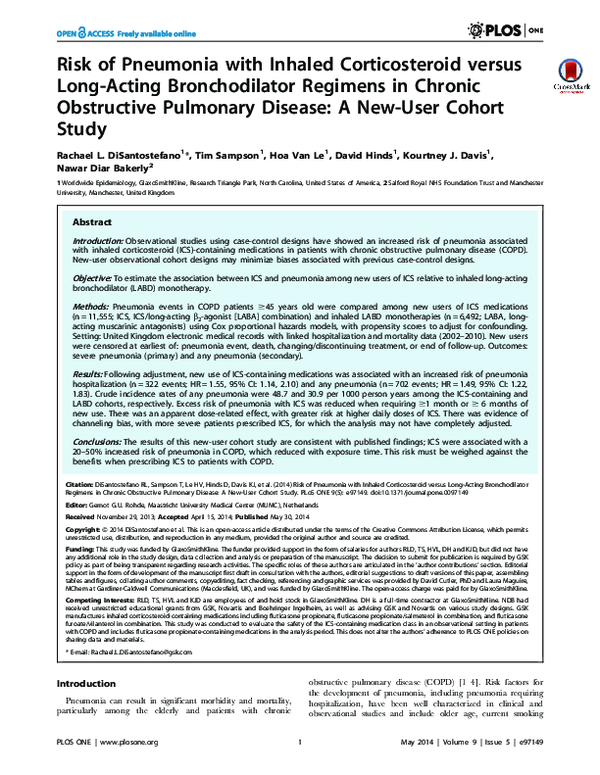 (PDF) Risk of Pneumonia with Inhaled Corticosteroid versus Long-Acting ...