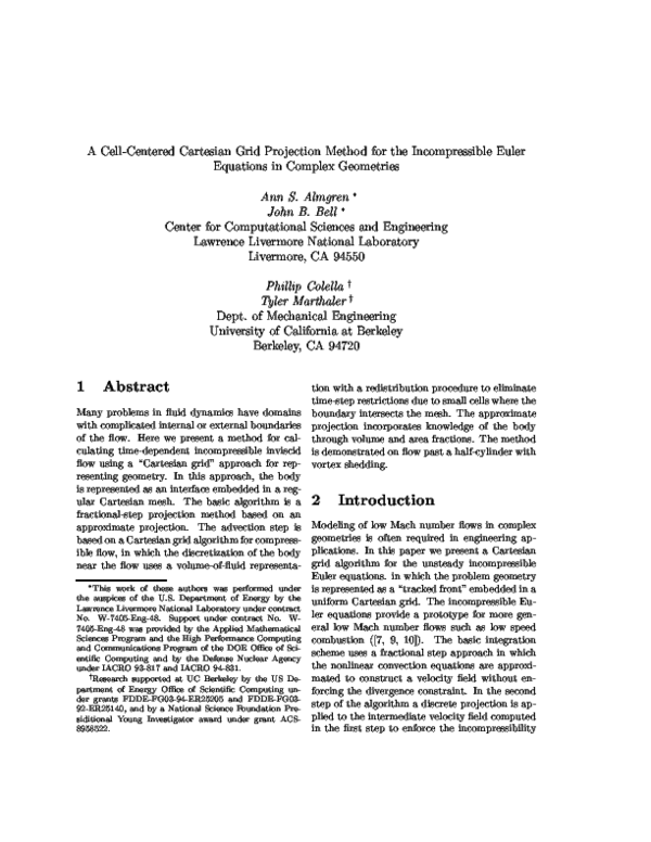 (PDF) A cell-centered Cartesian grid projection method for the ...