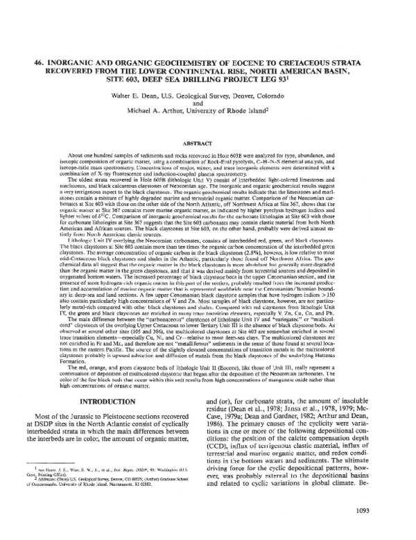 (PDF) Inorganic and Organic Geochemistry of Eocene to Cretaceous Strata ...