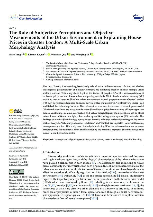 (PDF) The Role of Subjective Perceptions and Objective Measurements of ...