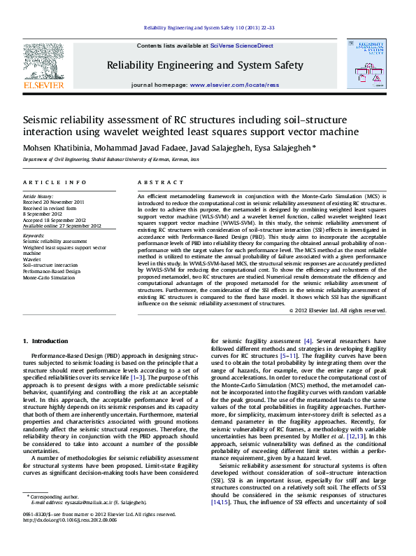 (PDF) Seismic reliability assessment of RC structures including soil ...