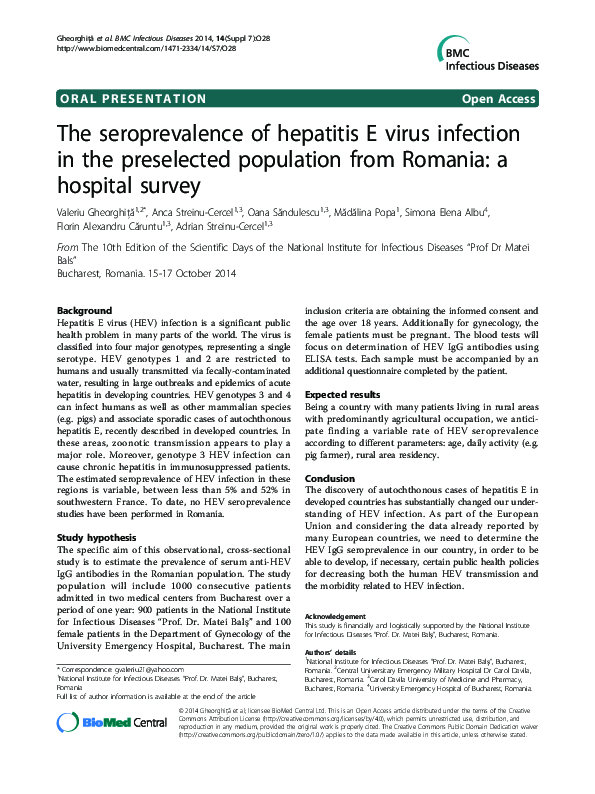 (PDF) The seroprevalence of hepatitis E virus infection in the ...