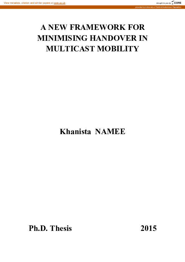 (PDF) A new framework for minimising handover in multicast mobility