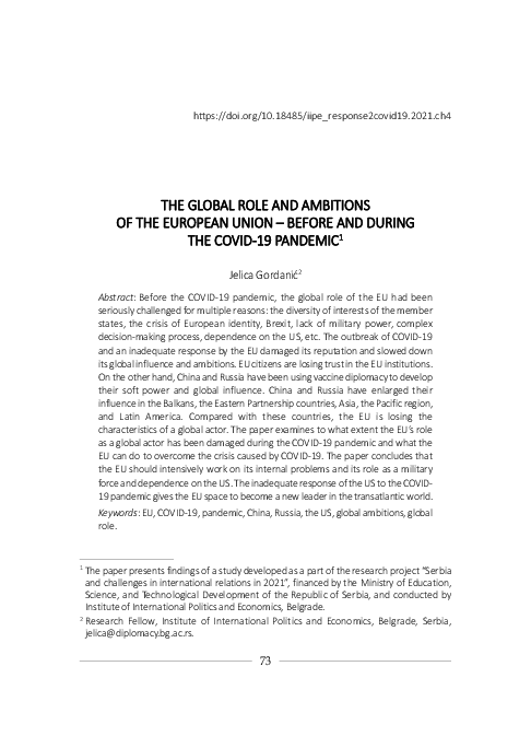 (PDF) The Global Role and Ambitions of the European Union — Before and ...