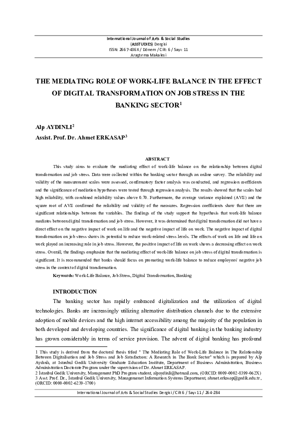 (PDF) The Mediating Role of Work-Life Balance in the Effect of Digital ...