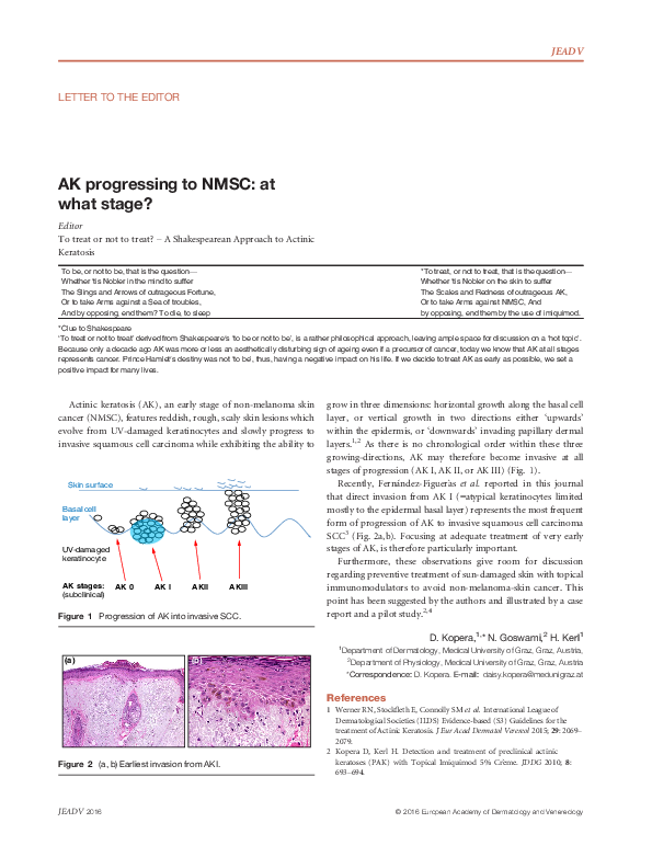 (PDF) AK progressing to NMSC: at what stage?