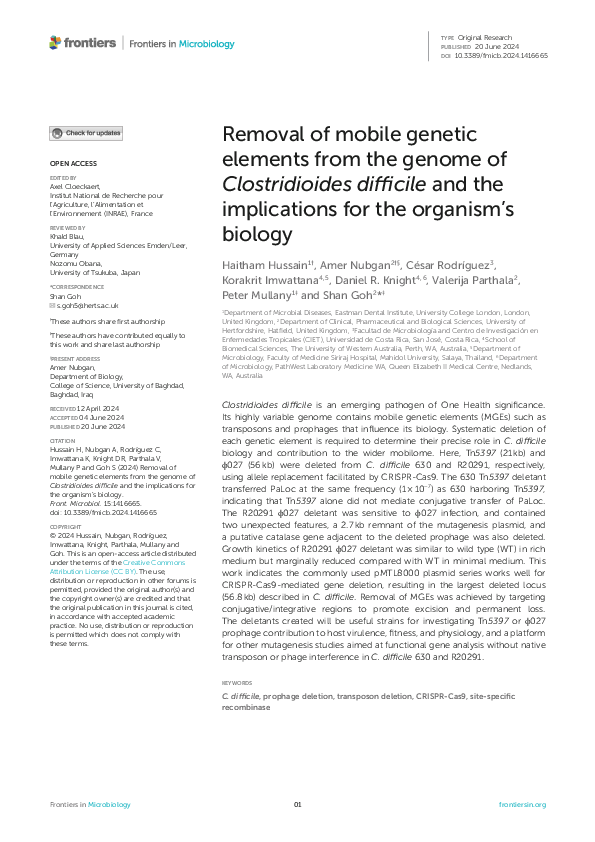 (PDF) Removal of mobile genetic elements from the genome of ...