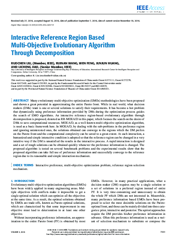 (PDF) Interactive Reference Region Based Multi-Objective Evolutionary ...