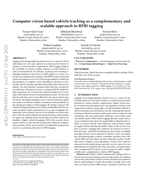 (PDF) Computer vision based vehicle tracking as a complementary and ...
