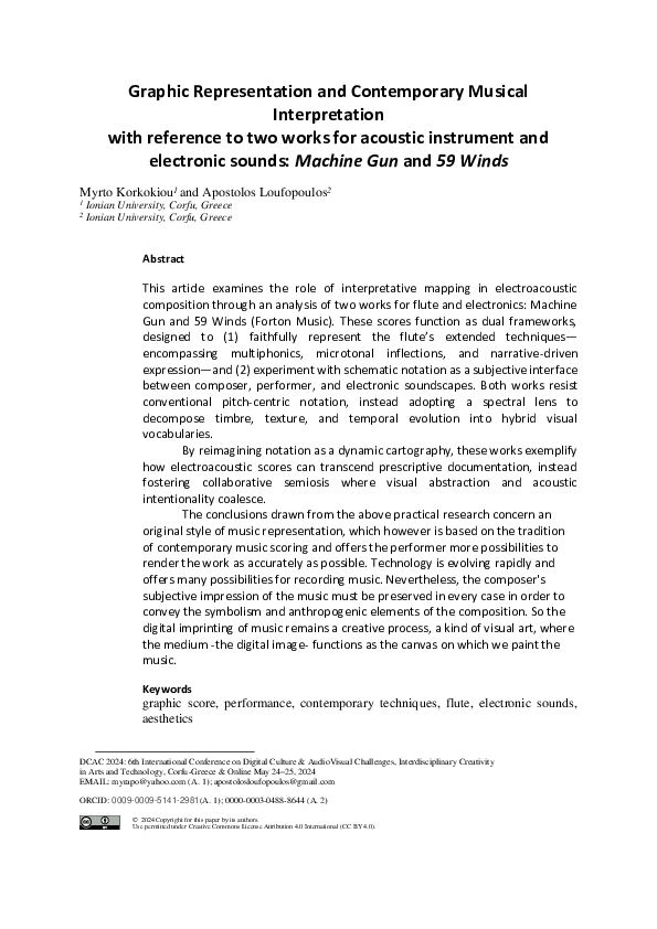 (PDF) Graphic Representation and Contemporary Musical Interpretation ...