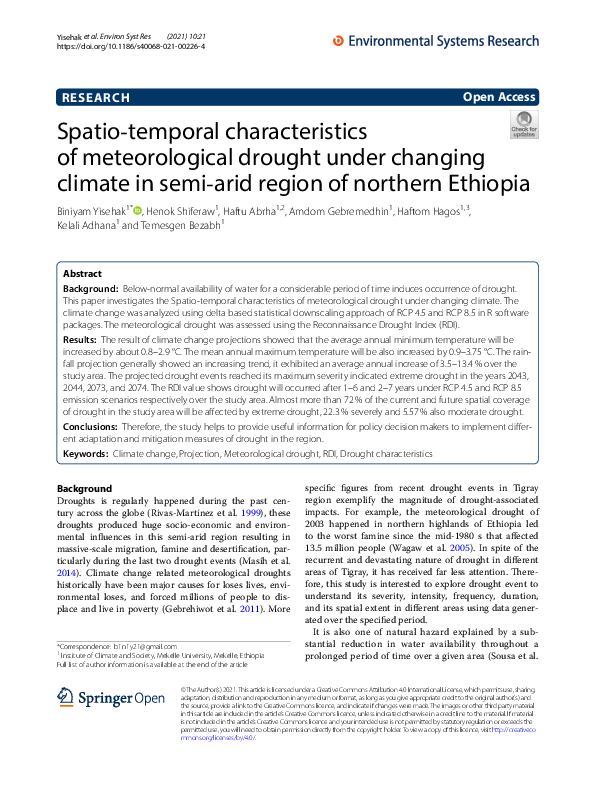 (PDF) Spatio-Temporal Characteristics of Meteorological Drought Under ...