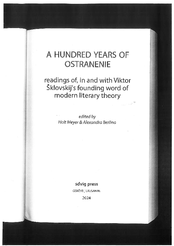 (PDF) The psychological origins of the concept of defamiliarization ...