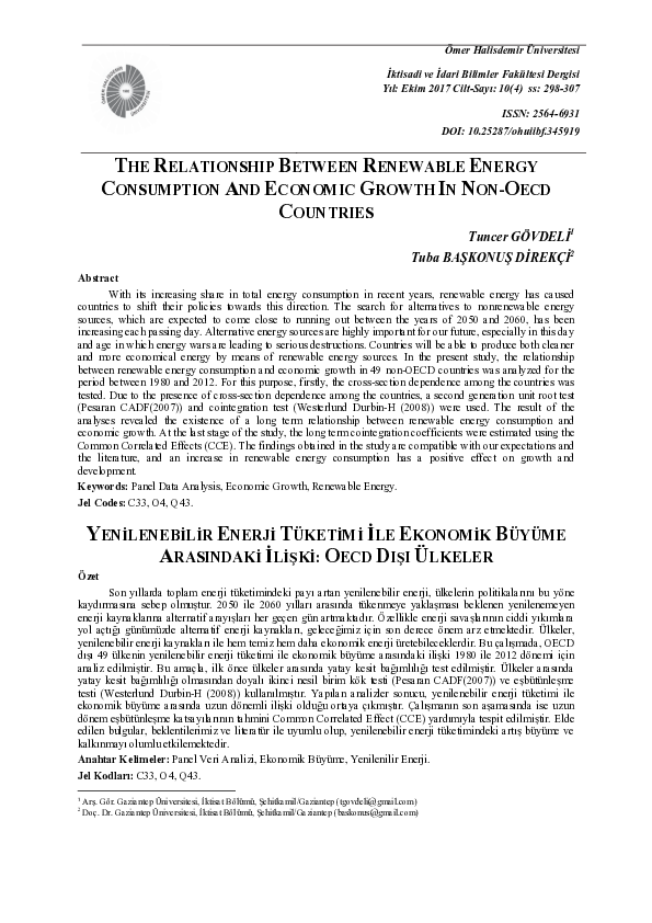 (PDF) The Relationship Between Renewable Energy Consumption and ...