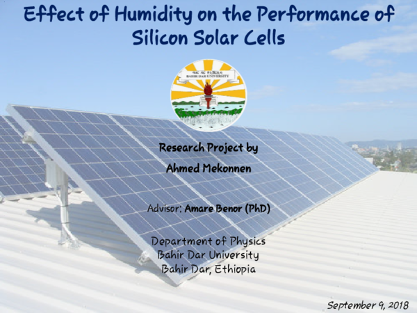 (PDF) Effect of Humidity on the Performance of Silicon Solar Cells ...