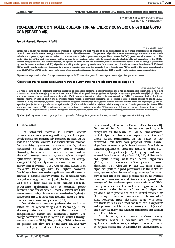 (PDF) PSO-based PID controller design for an energy conversion system ...