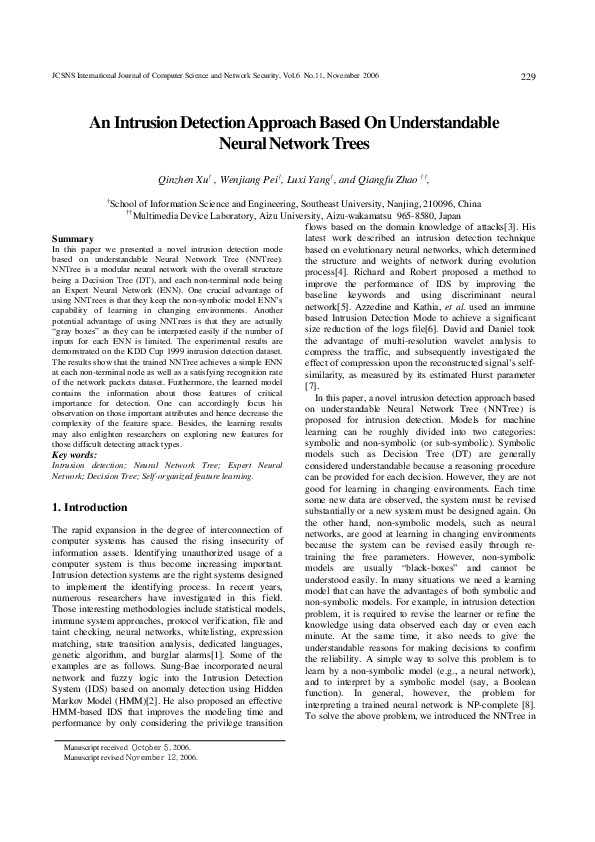 (PDF) A novel intrusion detection mode based on understandable neural ...