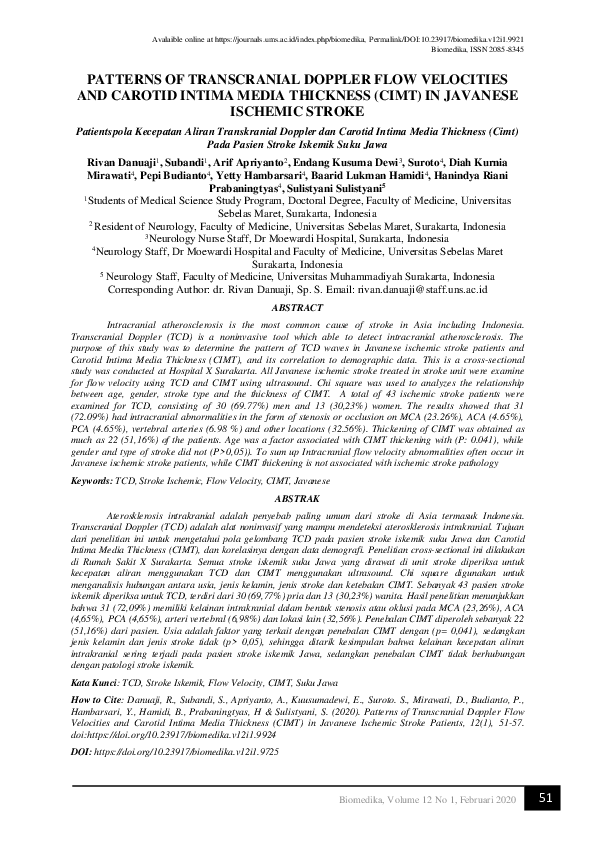 (PDF) Patterns of transcranial doppler flow velocities in recent ...