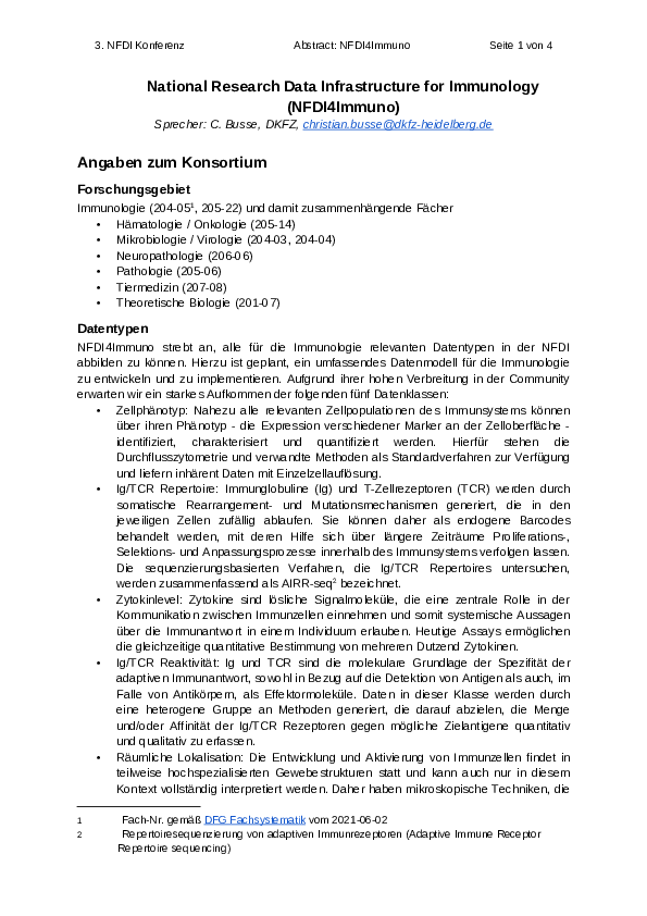 (PDF) National Research Data Infrastructure for Immunology (NFDI4Immuno)