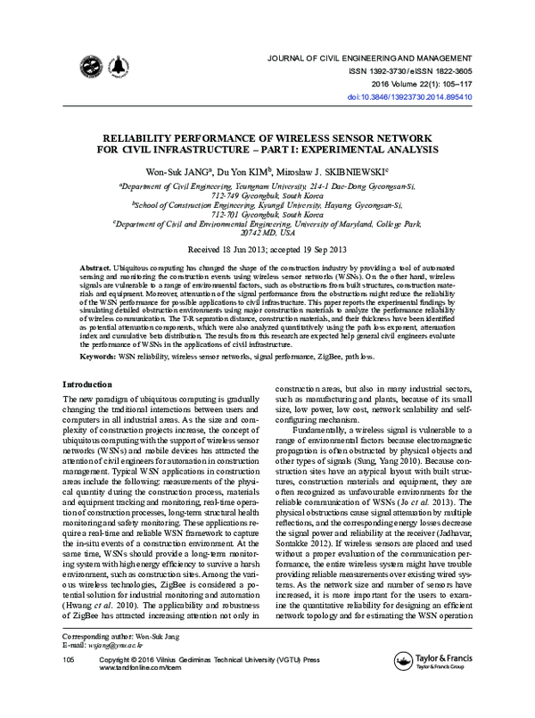 (PDF) Reliability Performance of Wireless Sensor Network for Civil ...