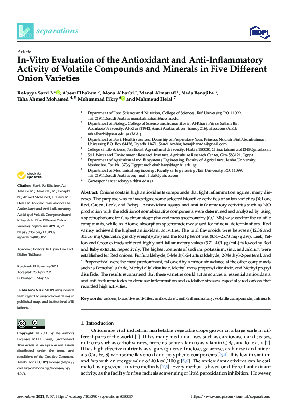 (PDF) In-Vitro Evaluation of the Antioxidant and Anti-Inflammatory ...