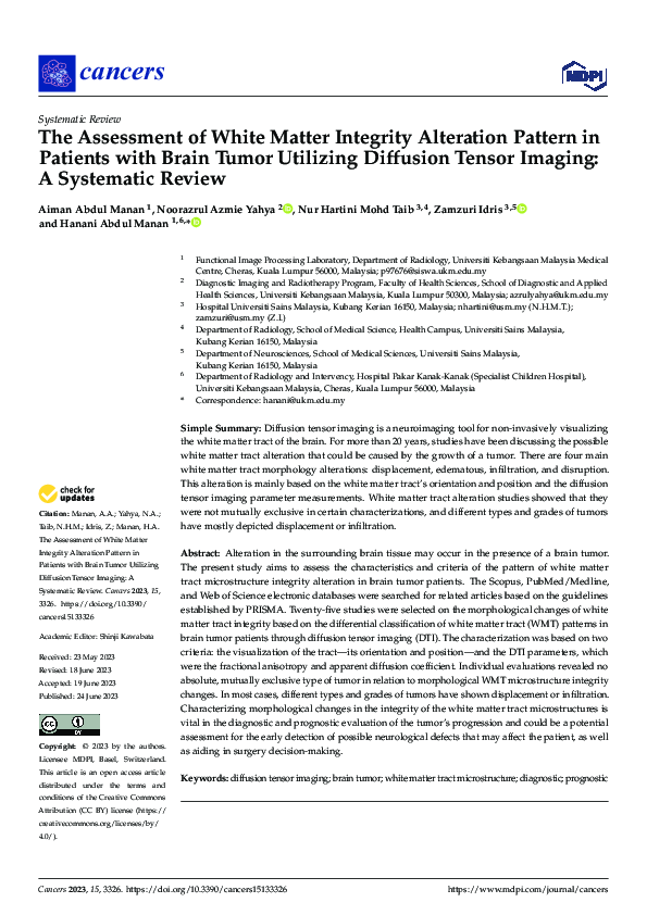 (PDF) The Assessment of White Matter Integrity Alteration Pattern in ...