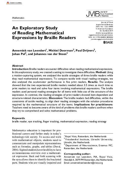 (PDF) An Exploratory Study of Reading Mathematical Expressions by ...