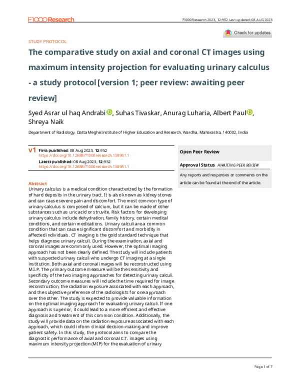 (PDF) The comparative study on axial and coronal CT images using ...
