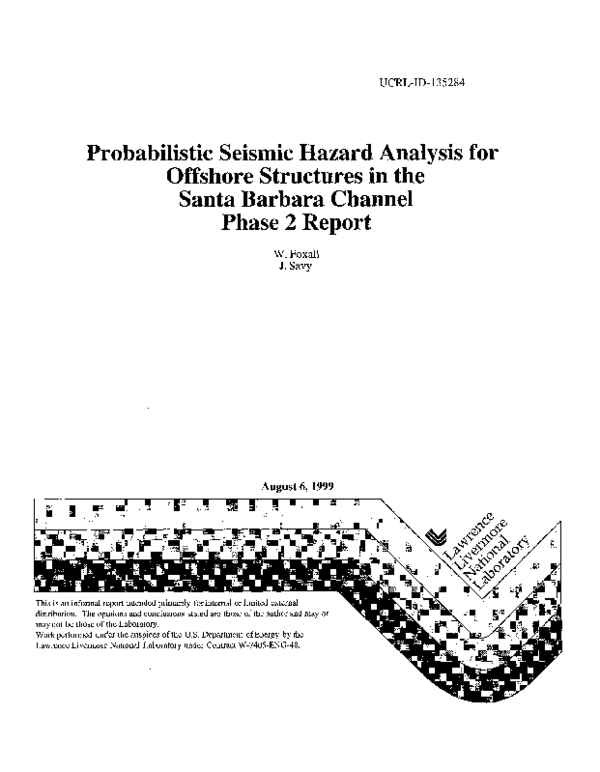 (PDF) Probabilistic seismic hazard analysis for offshore structures in ...