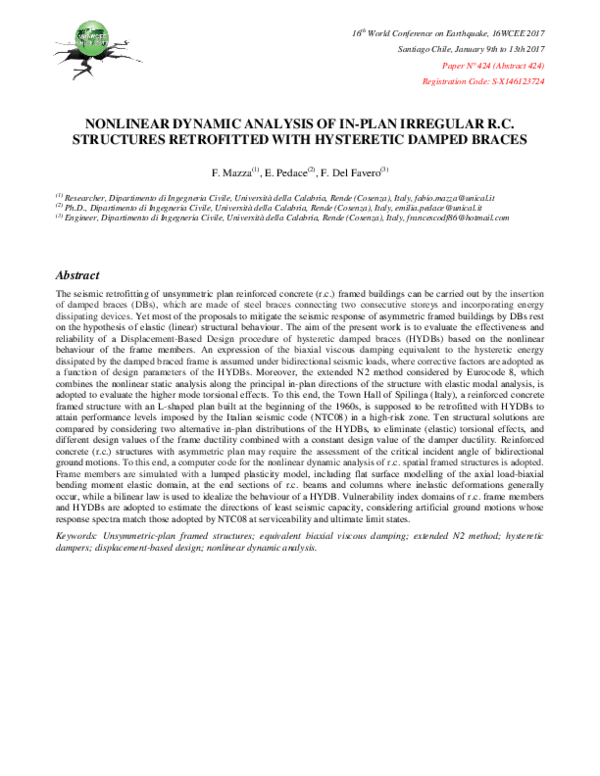 (PDF) Nonlinear Dynamic Analysis of In-Plan Irregular R.C. Structures ...